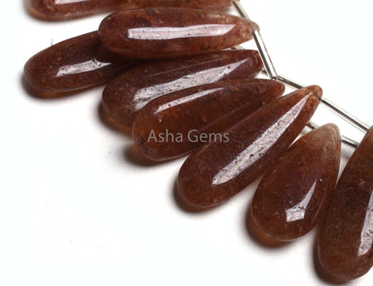 Natural Coffee Quartz Fancy Pears Beads, Red Coffee Quartz Plain Handmade Fancy Long Teardrop Gemstone Bead Quartz Beads Jewelry Making SALE