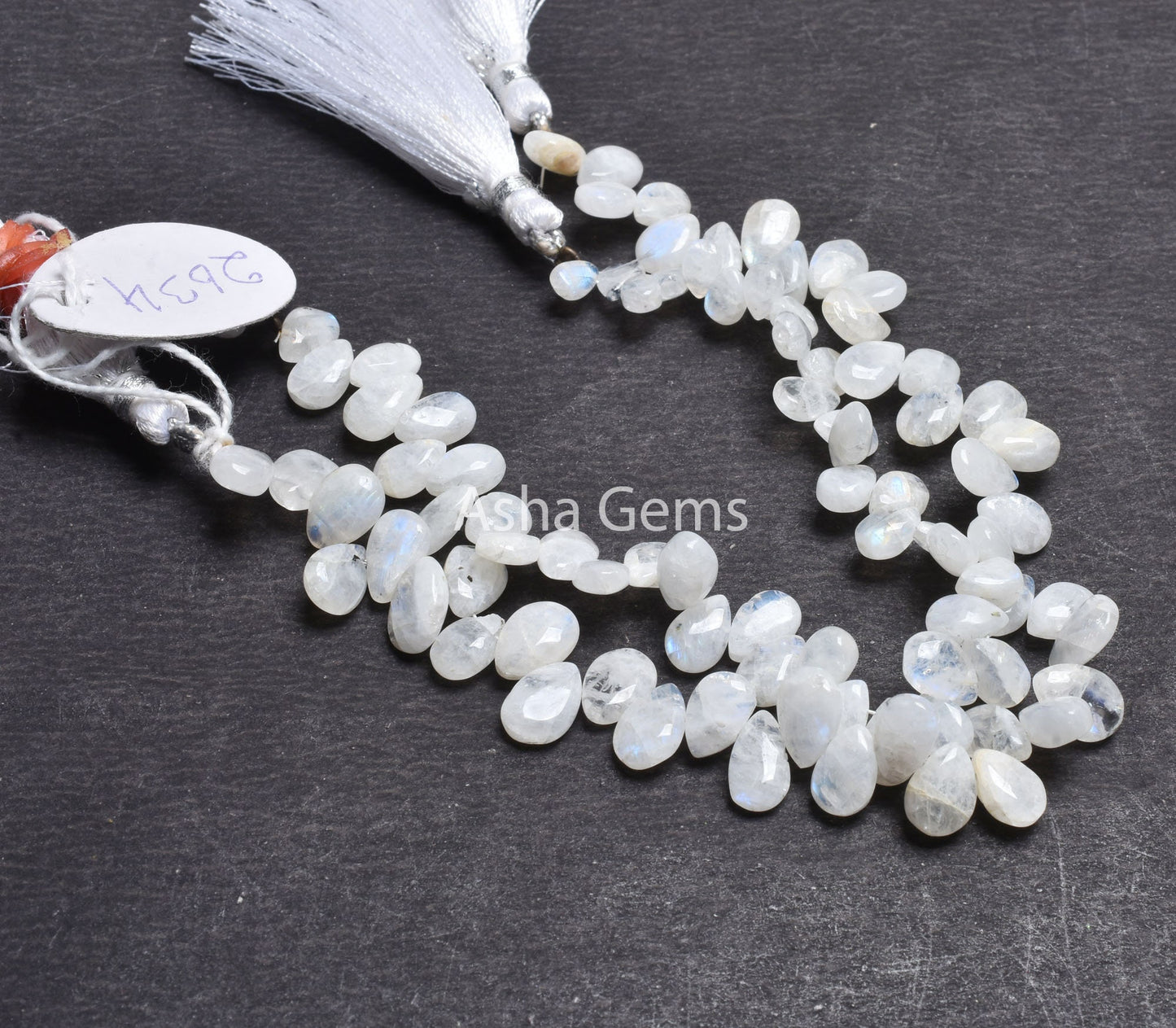 Beautiful Rainbow Moonstone Smooth Pear Shape Beads,8" White Rainbow Plain Handmade Teardrop Gemstone Loose Beads Jewelry Making Craft SALE