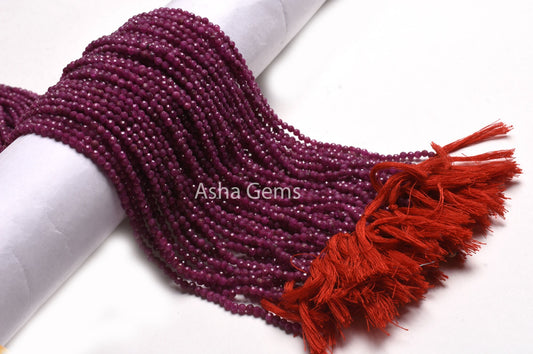 3.2 mm Natural Ruby Faceted Micro Cut Beads, Fine Real Red Ruby Machine Cut Rondelle Gemstone Beads, Rare Genuine Ruby Bead Necklace Jewelry