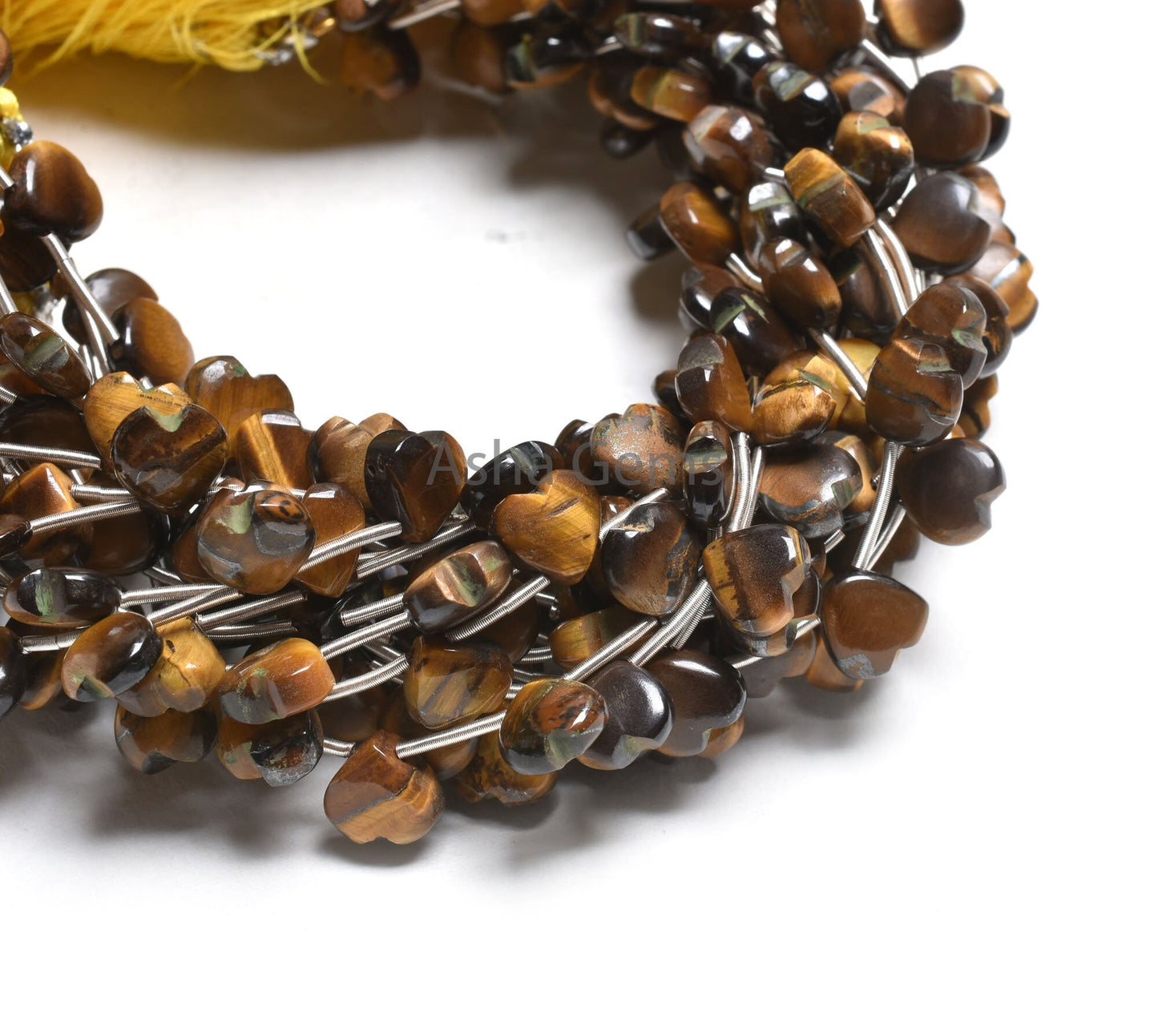 8 mm Natural Tiger Eye Carving Heart Shape Gemstone Beads, Beautiful Tiger Eye Carved Fancy Heart Side Drill Beads, Fine Tiger Beads Jewelry