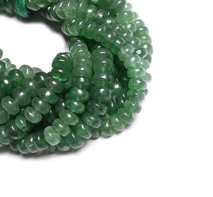 Fine Shaded Green Strawberry Quartz Rondelle Shape Beads,10"Natural Strawberry Quartz Handmade Smooth Gemstone Loose Bead Jewelry Craft SALE