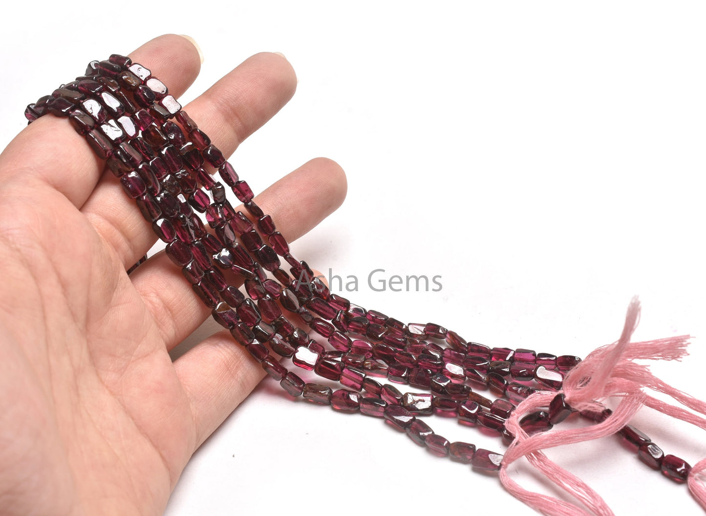 Natural Garnet Handmade Uneven Rectangle Shape Gemstone Beads,13"Red Garnet Smooth Straight Drill Beads, Garnet Bead Jewelry Handicraft SALE