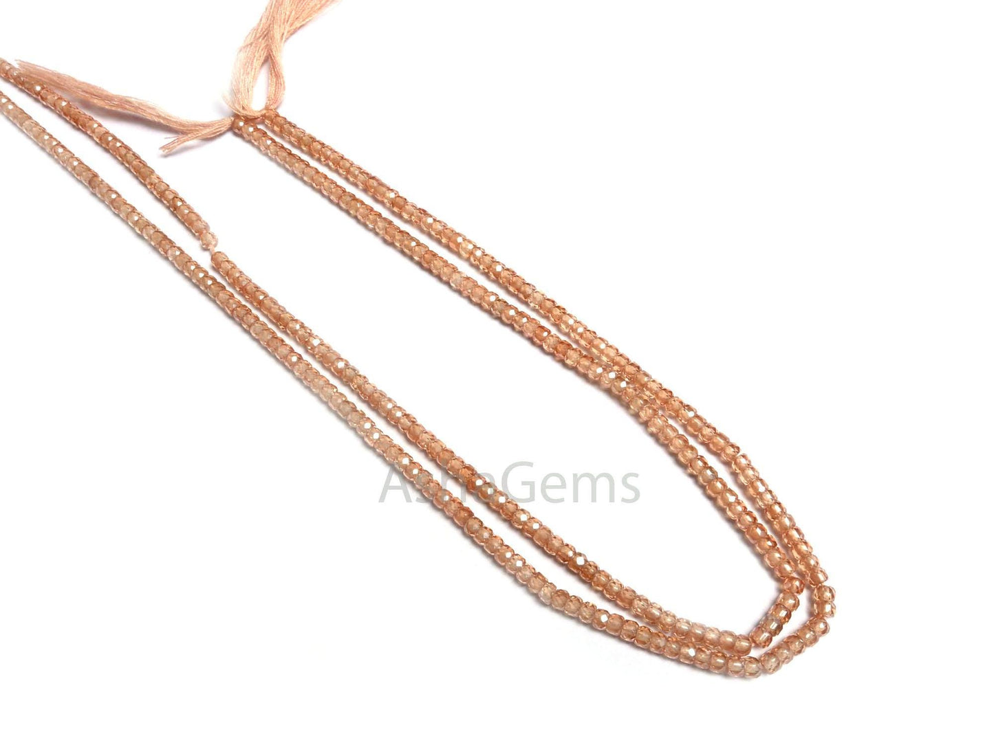 3 mm Beautiful Brown Zircon Micro Cut Rondelle Faceted Gemstone Beads,13" AAA Quality Imperial  Brown Cubic Zircon Faceted Bead Jewelry Sale