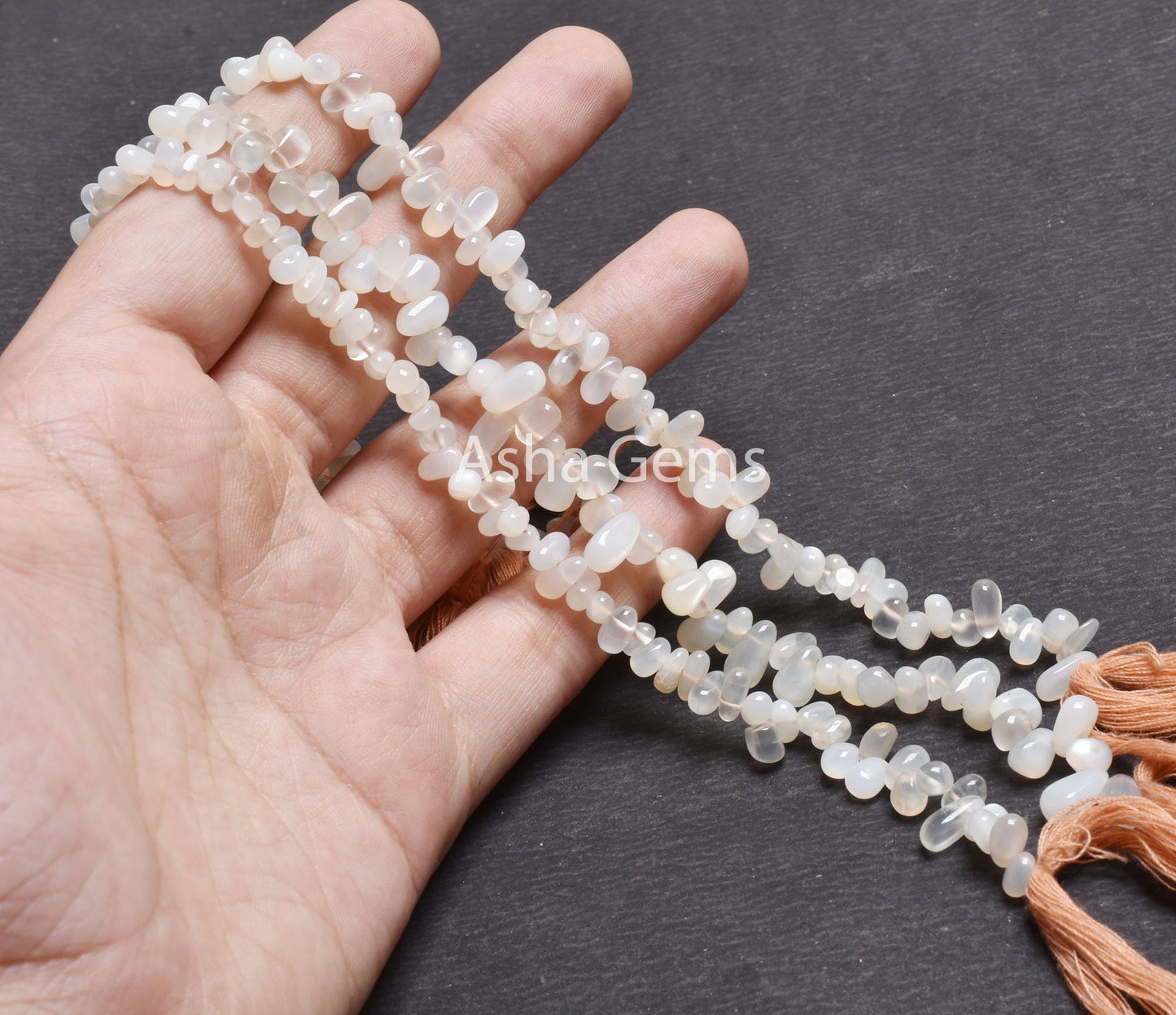 Off White Moonstone Smooth Uneven Drops Beads,13"Natural Milky White Moonstone Side Drill Teardrop Handmade Gemstone Bead Jewelry Craft SALE