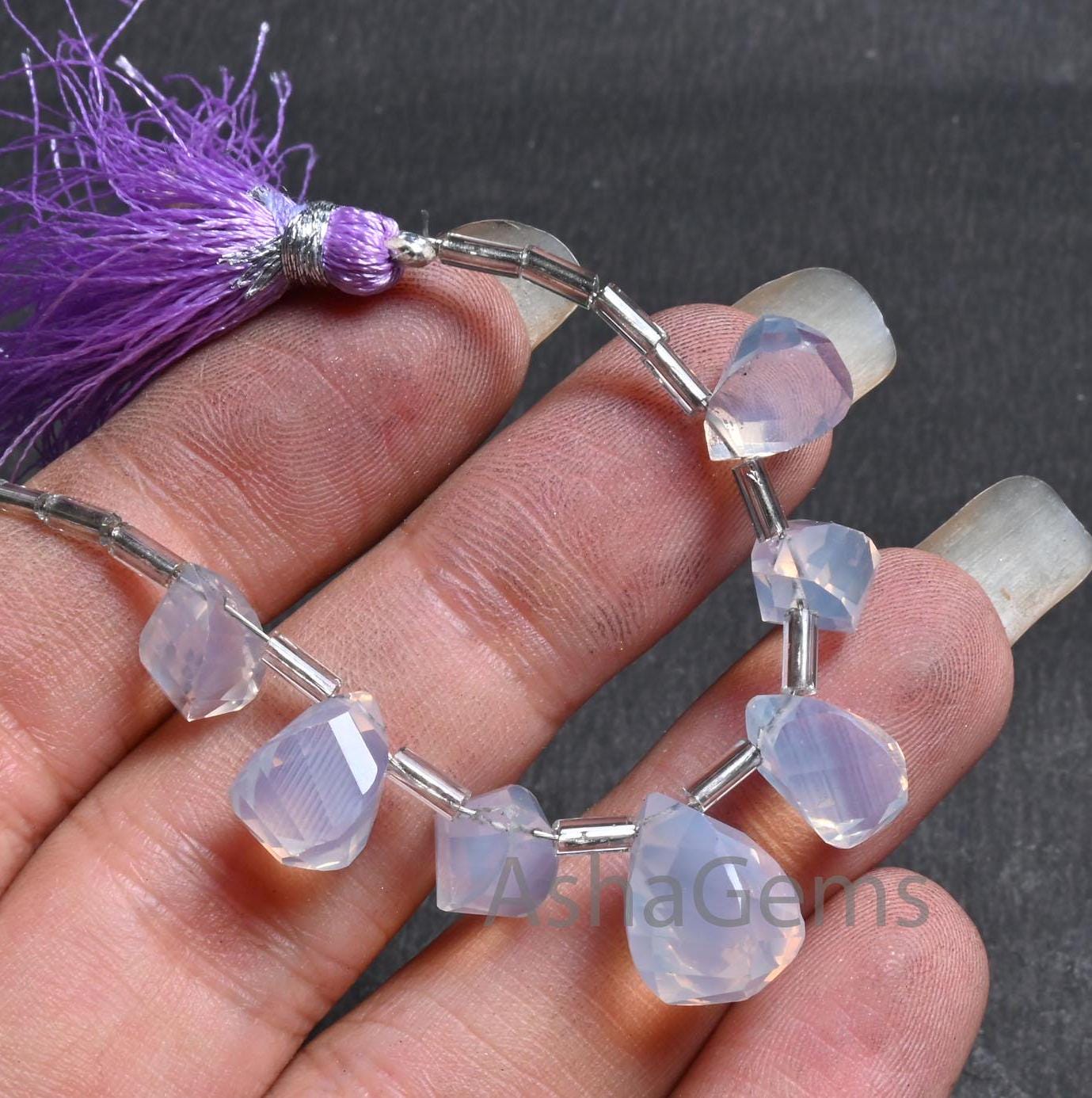 Beautiful Lavender Quartz Fancy Twisted Drop Shape Beads, Rare Purple Lavender Quartz faceted Briolette Gemstone Lavender Bead Jewelry Craft (AG 18636)