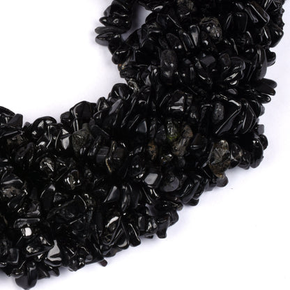 34"Strand Natural Black Tourmaline Raw Uncut Chips Beads Gemstone,Black Tourmaline Nuggets,Tourmaline Beads,Rough Polish Beads, Uncut Chips