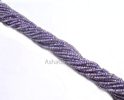 Fine Quality Mud Blue Zircon Rondelle faceted Micro Cut Beads,12.5" Cubic Zircon machine Cut Beads,3.2 mm Zircon Bead Necklace Jewelry Craft