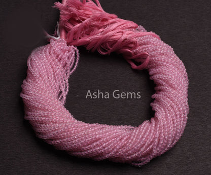 AAA Quality Pink rose Quartz Micro Cut Rondelle Gemstone Beads,2.5 mm Natural Rose Quartz Machine Cut Faceted Beads,12" Quartz Beads Jewelry