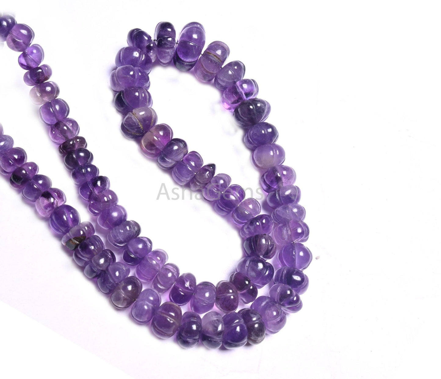 Natural Amethyst Carving Watermelon Gemstone loose Beads, Shaded Purple Amethyst Carved Pumpkin handmade Carve Melon Amethyst Beads Jewelry