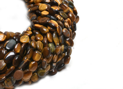Beautiful Tiger Eye Smooth Nugget Shape Beads,12.5 inch Fine Natural Shaded Tiger Eye Uneven Nugget Gemstone Loose bead Jewelry Making Craft