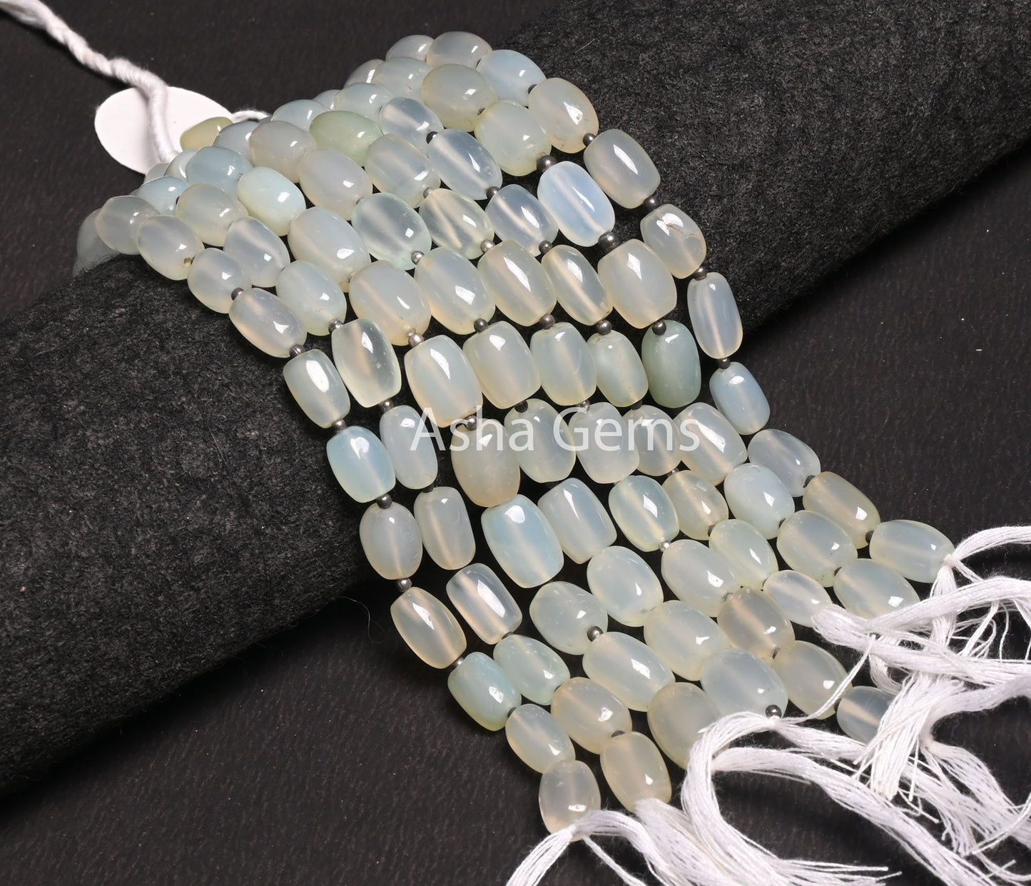 Light Aqua Blue Chalcedony Fancy Barrell Shape Handmade Beads,8" Strand Chalcedony Beads, Fine Chalcedony Smooth Fancy Gemstone Bead Jewelry