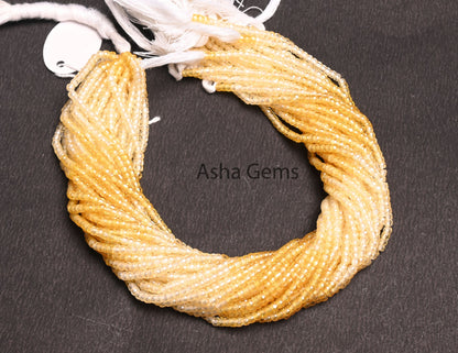 Beautiful Yellow Shaded Zircon Faceted Beads, Cubic Zircon beads,3mm Zircon Micro Machine Cut Rondelle Gemstone Beads Jewelry Craft Necklace
