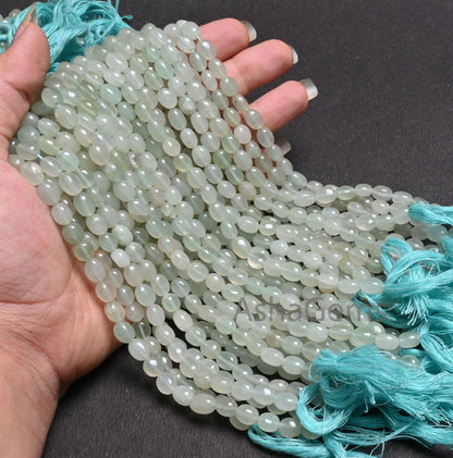Beautiful Light Green aventurine fancy Puff Oval Shape Handmade beads, Natural Grape Green aventurine Smooth Oval Gemstone bead Jewelry SALE