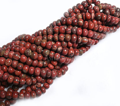 Natural Red Jasper Smooth Rondelle Shape Gemstone Beads,8-9 mm Fine Blood jasper Plain Handmade Beads, Shaded jasper Beads Necklace Jewelry