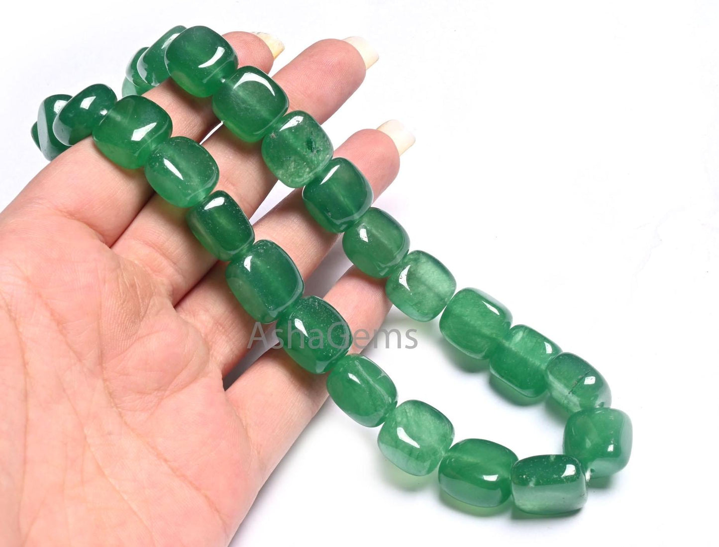 Beautiful Green Onyx Smooth Fancy Nugget Gemstone Beads,15" Fine Green Onyx Plain Handmade Square Shape Uneven Tumble Beads Necklace Jewelry