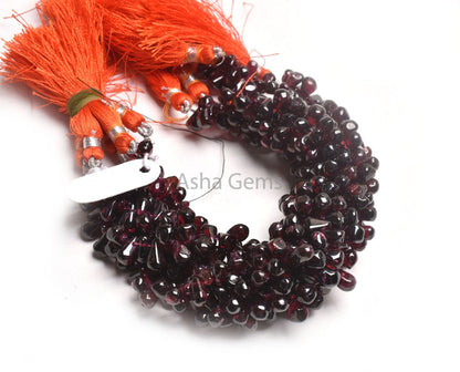Red Garnet Smooth Drop Shape Gemstone Beads,8" Strand Natural Garnet Plain Handmade Uneven Teardrop Beads Garnet Jewelry making Craft SALE