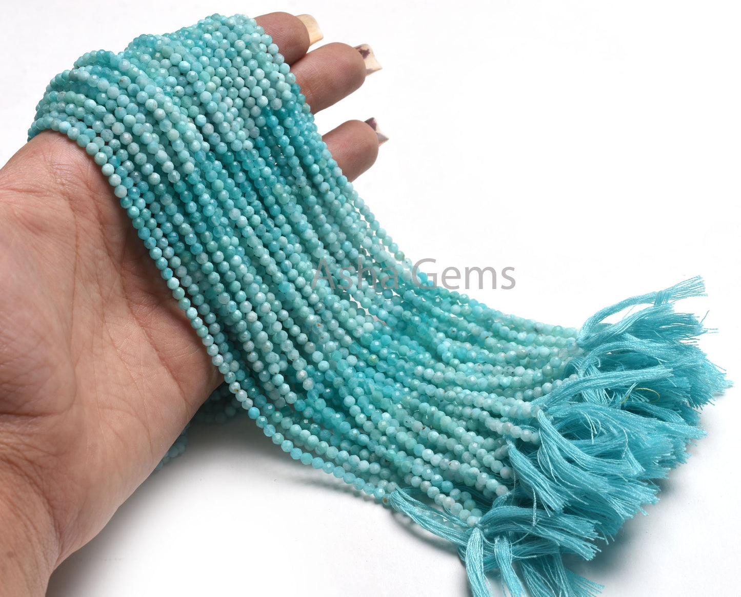 3 mm AAA Quality Amazonite Micro Cut faceted Rondelle Beads,13" Strand Shaded Blue Amazonite Machine Cut Gemstone Bead, Amazonite Beads SALE