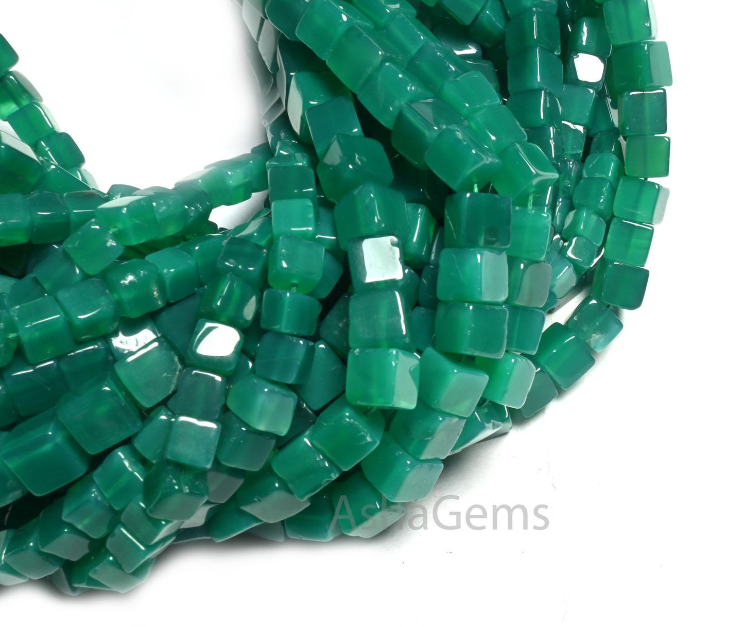 Beautiful Green Onyx Cube Box Shape Smooth Beads, 8/16" Green Onyx Plain Handmade 3D Cube Box Onyx Gemstone beads Jewelry Making Crafts SALE