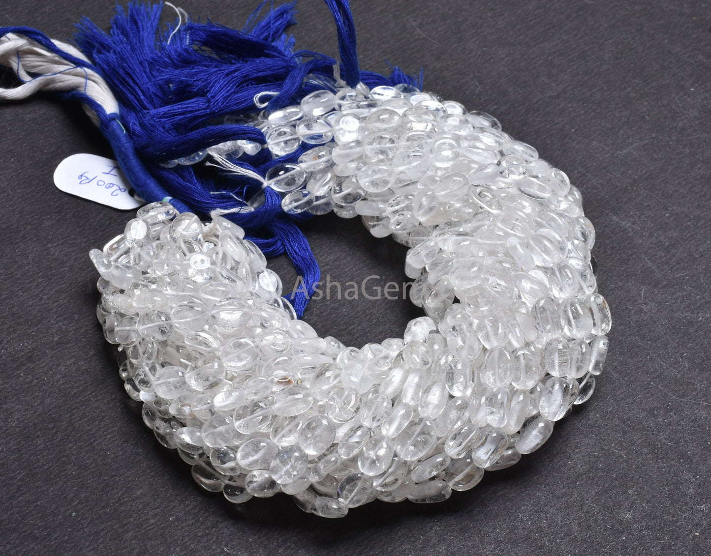 Beautiful White Crystal Quartz Smooth Oval Shape Gemstone Loose Beads,12.5" Strand Natural Crystal Plain Handmade Oval Beads Jewelry Crafts