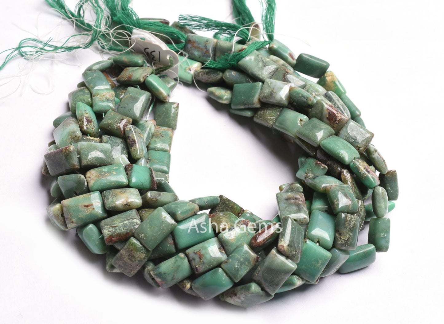 15" Strand Bio Green Chrysoprase Rectangle Handmade Beads, Natural Chrysoprase Fancy Chiclet Gemstone Beads, Chrysoprase Bead Jewelry Crafts