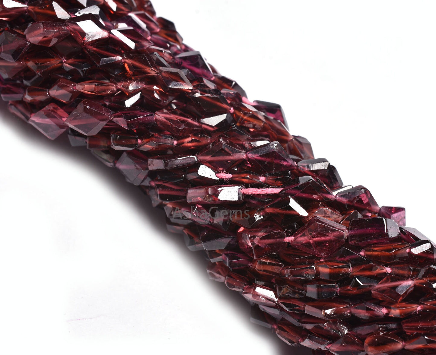 Beautiful Garnet Fancy Rhombus Shape Gemstone Faceted Beads,13"Strand Red Pink Garnet Table Cut Faceted Briolette Rhombus beads AAA Garnet