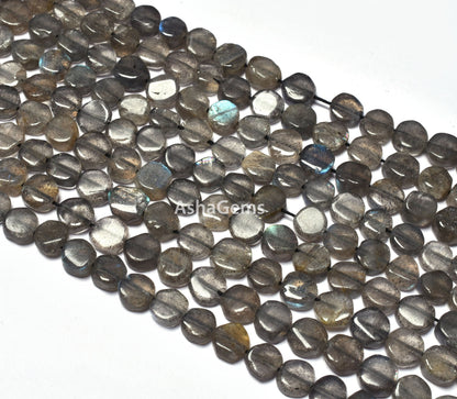 Beautiful Labradorite Smooth Coin shape Beads Natural Black Rainbow Handmade Uneven Coin Gemstone Beads Briolette Jewelry Beads For Crafts