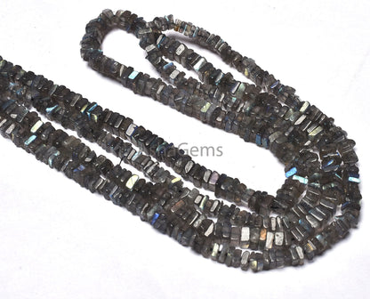 Beautiful Labradorite Smooth Heishi Square Shape Gemstone Beads, Plain Flat Beads, Natural Black Rainbow,Labradorite Jewelry Making Crafts