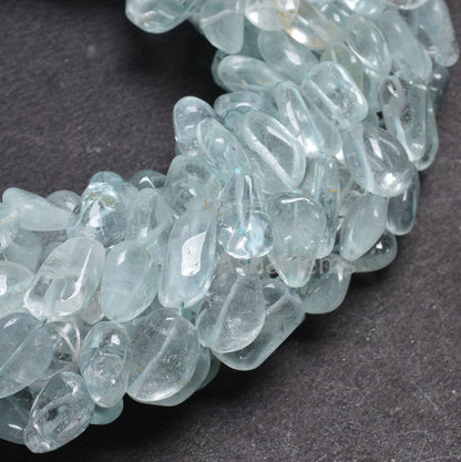 Rare Blue Topaz Smooth Nugget Shape Beads,12.5"Strand Natural Topaz Handmade Uneven Tumble Straight Drill Loose Gemstone Topaz Bead Jewelry (AG 22128)