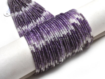 3 mm Natural Amethyst Faceted Micro Cut Faceted Beads, Shaded Purple Amethyst Machine Cut Gemstone Beads, amethyst Bead Jewelry Makings SALE
