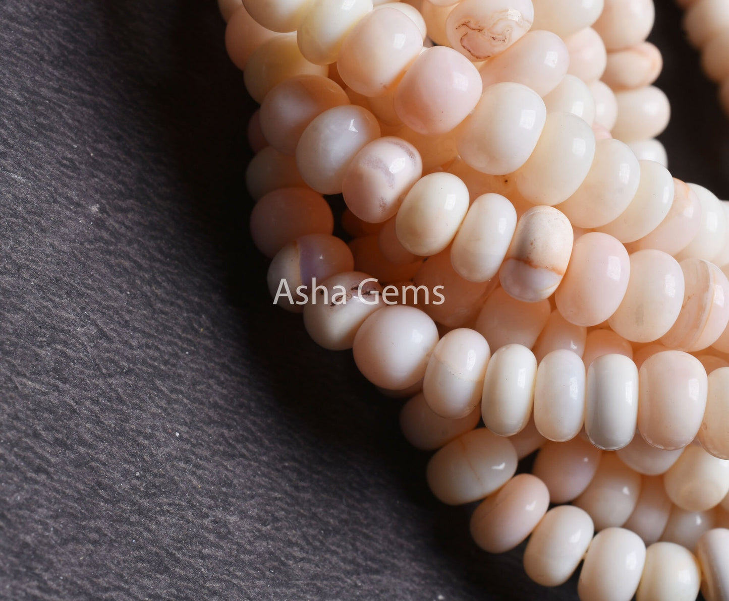 9 mm AAA Off White Light Peach Opal Smooth Rondelle Beads, Off White Opal Plain Handmade Gemstone Beads, Opal Bead Jewelry Making Craft SALE