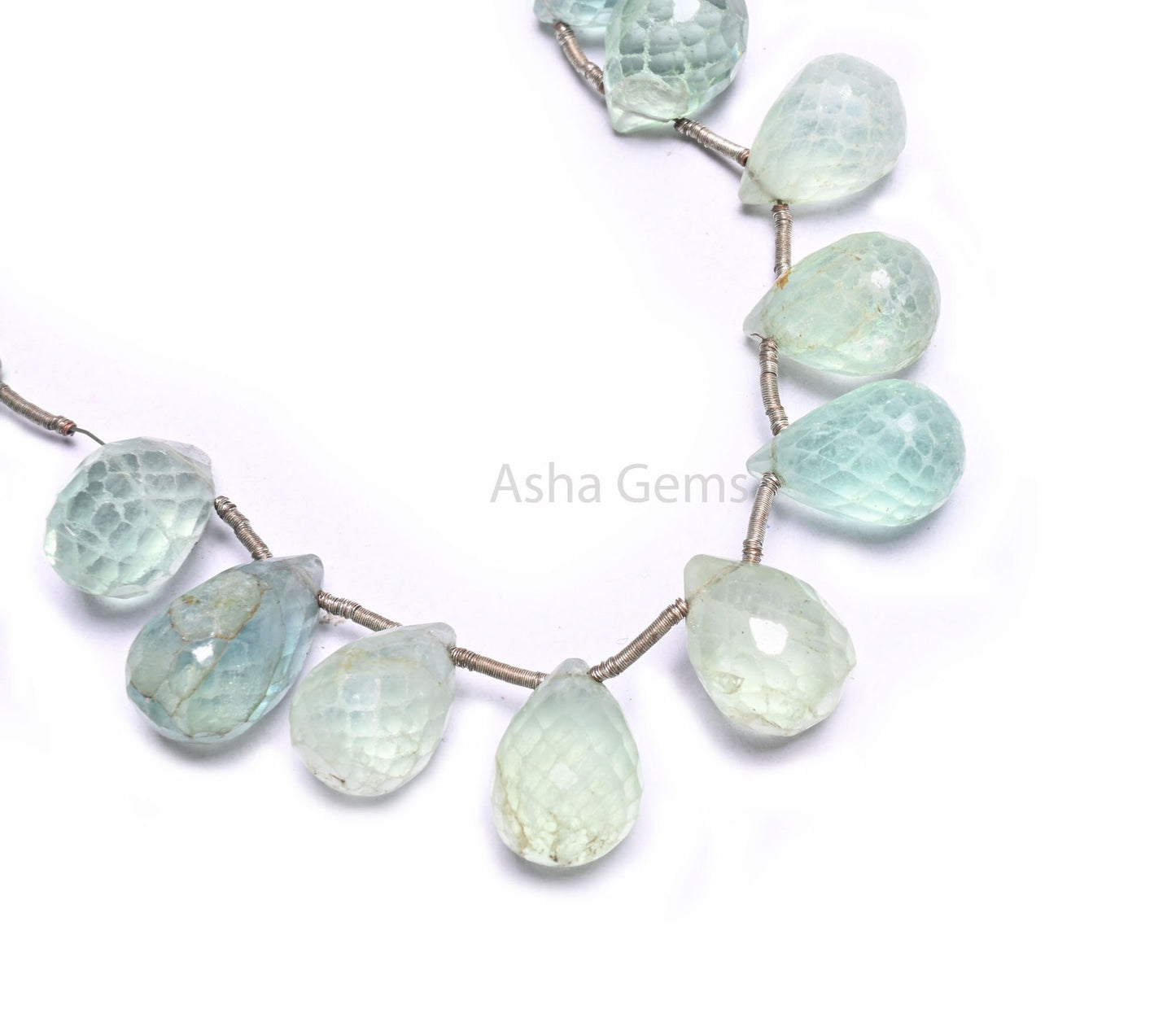 Natural Fluorite Faceted Drops Shape Gemstone Beads, AAA shaded Green Fluorite Teardrop Briolette Side Drill Beads Jewelry making Craft SALE