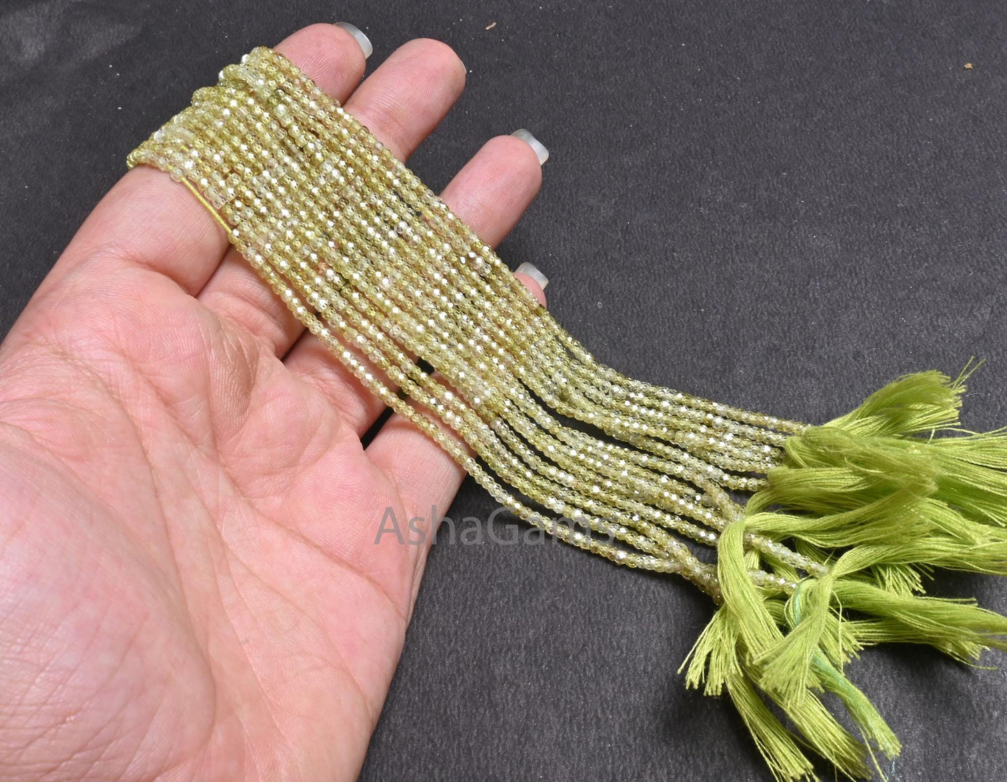 2.5mm Beautiful Light Green Zircon Micro Cut Faceted Rondelle Tiny Beads,13" AAA Prehnite Color Cubic Zirconia Machine Cut Bead Jewelry SALE