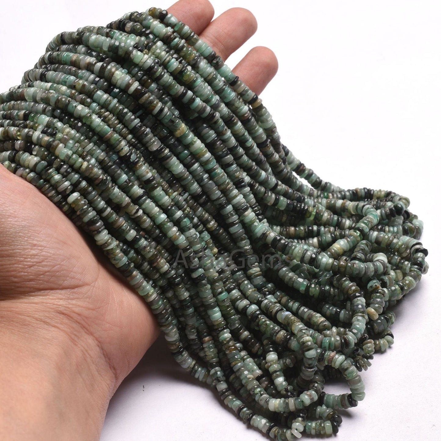 Emerald Smooth Tyre Shape Beads Gemstone Natural Emerald Beads,8/ 16" Strand Shaded Green Emerald smooth Handmade Wheel Beads Jewelry Crafts