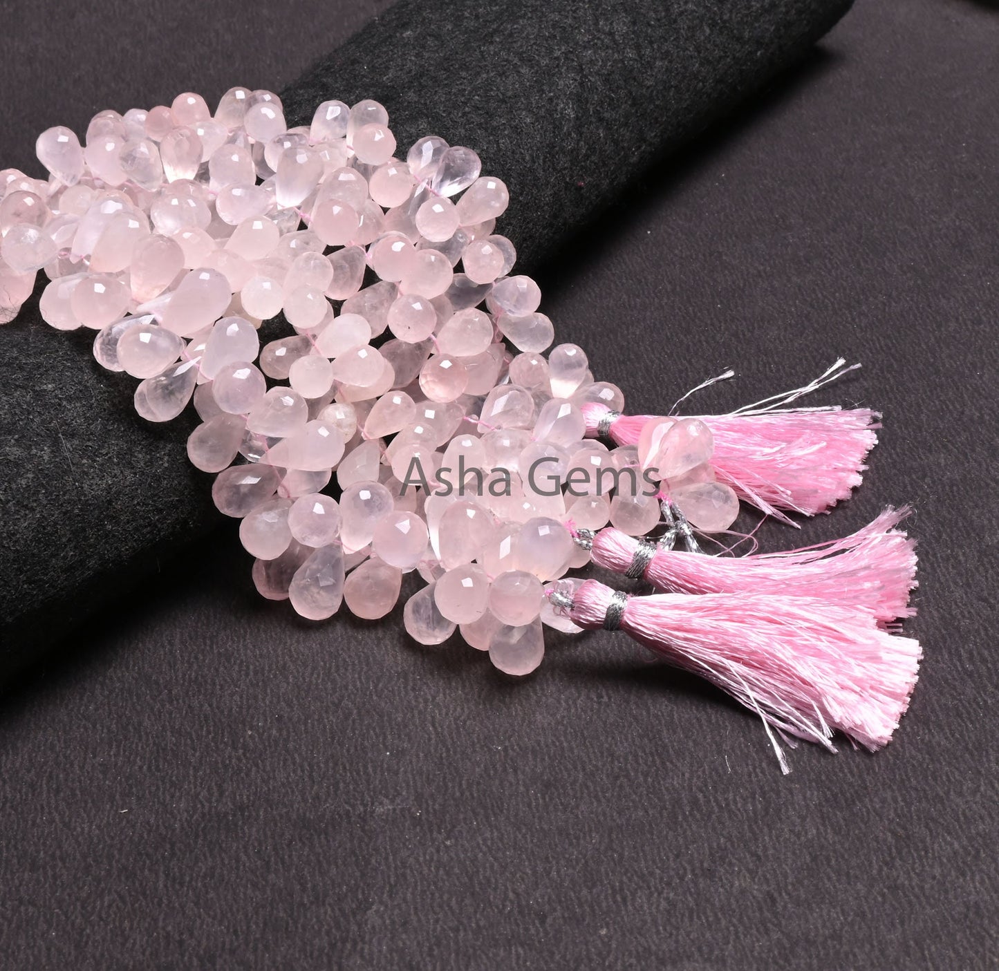 Natural Pink Rose Quartz Faceted Drops Gemstone Beads, Rose Quartz Bead, Fine Rose Quartz Side Drill Teardrop Briolette Beads Jewelry Crafts