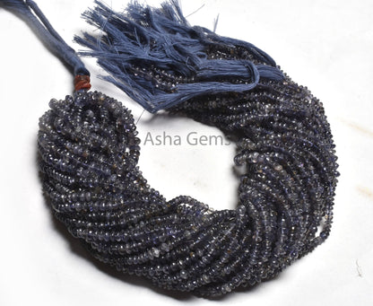Beautiful Blue Iolite Smooth Button Shape Beads,13" Strand Natural Iolite Handmade Button Gemstone Center Drill Iolite Beads Jewelry Makings