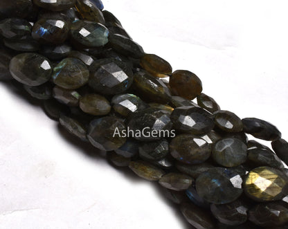 10" Strand labradorite Oval Beads, Multi Flash Labradorite Faceted Oval Briolette bead, Black Rainbow Beads Labradorite For Jewelry Making