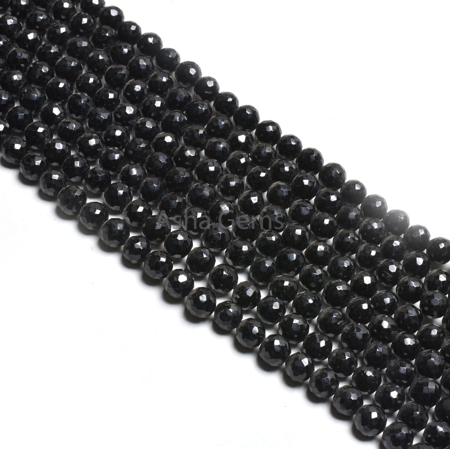 AAA Quality Black Spinel Faceted Round Ball Beads,9" Strand Natural Spinel Beads, Black Spinal Machine Cut Round Gemstone Beads Jewelry SALE