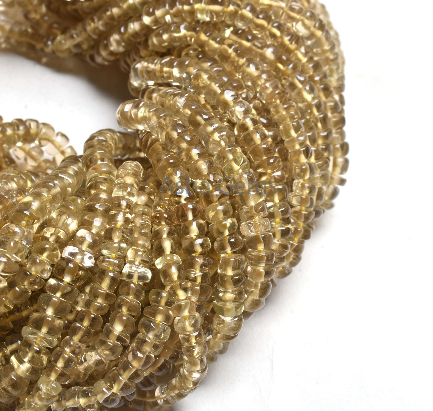 Beautiful Lemon Quartz Smooth Rondelle Shape Beads,18" Strand Natural Yellow Lemon Plain Hanmade Gemstone Beads Lemon beads for Jewelry Sale