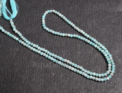 Beautiful Blue Amazonite Micro Cut Faceted Rondelle Beads,2.25 mm Natural Amazonite Machine Cut Tiny Gemstone Amazonite Beads Jewelry Crafts
