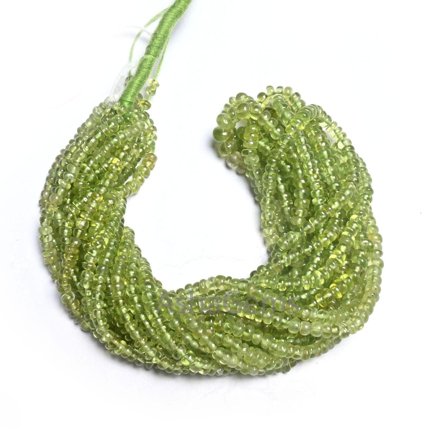 Natural Green Peridot Smooth Gemstone Loose Beads,8/16" Fine Peridot Plain Handmade Rondelle Shape Peridot Beads Jewelry Necklace Craft SALE (AG 12334)