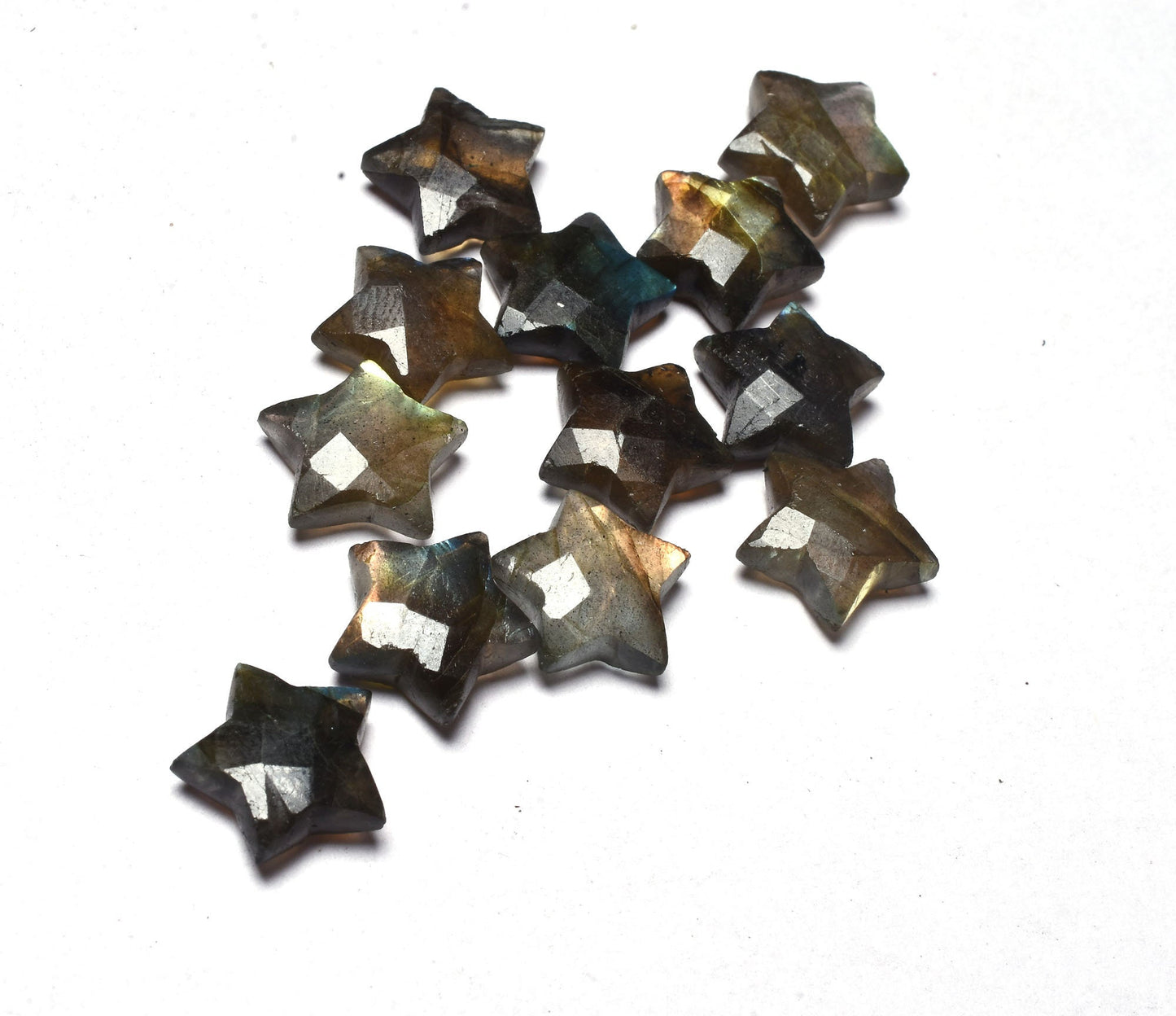 3,5,10 Pc Flashy Labradorite Carved Star Briolette,11-12 mm Black Rainbow Carving Star Gemstone Multi Fire labradorite Jewelry Making Crafts