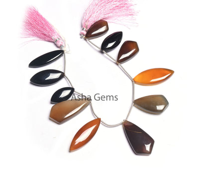 Multi Color Chalcedony Fancy Mix Shape Smooth Gemstone Beads, Disco Chalcedony Mix Shape Handmade Fancy Side Drill Chalcedony Beads Jewelry