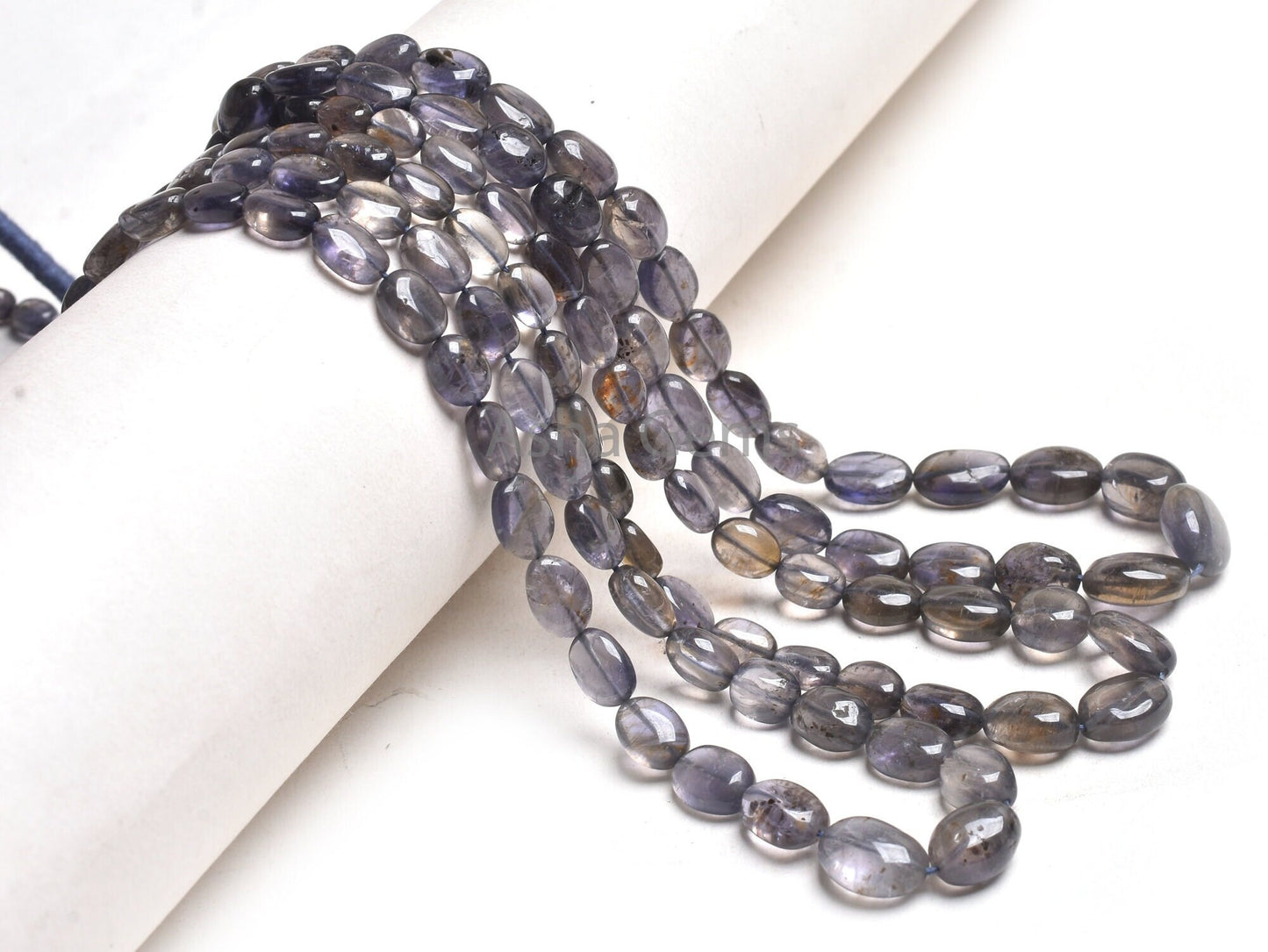 Beautiful Natural Iolite Smooth Oval Handmade Beads,16" Fine Blue Iolite Plain Oval Straight Drill Gemstone Beads, Iolite Beads Jewelry SALE