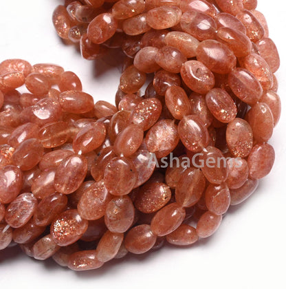 Natural Red Sunstone Smooth Oval Gemstone Loose Beads, Fine Quality Sunstone Oval Handmade Beads, Sunstone bead Jewelry making Necklace SALE