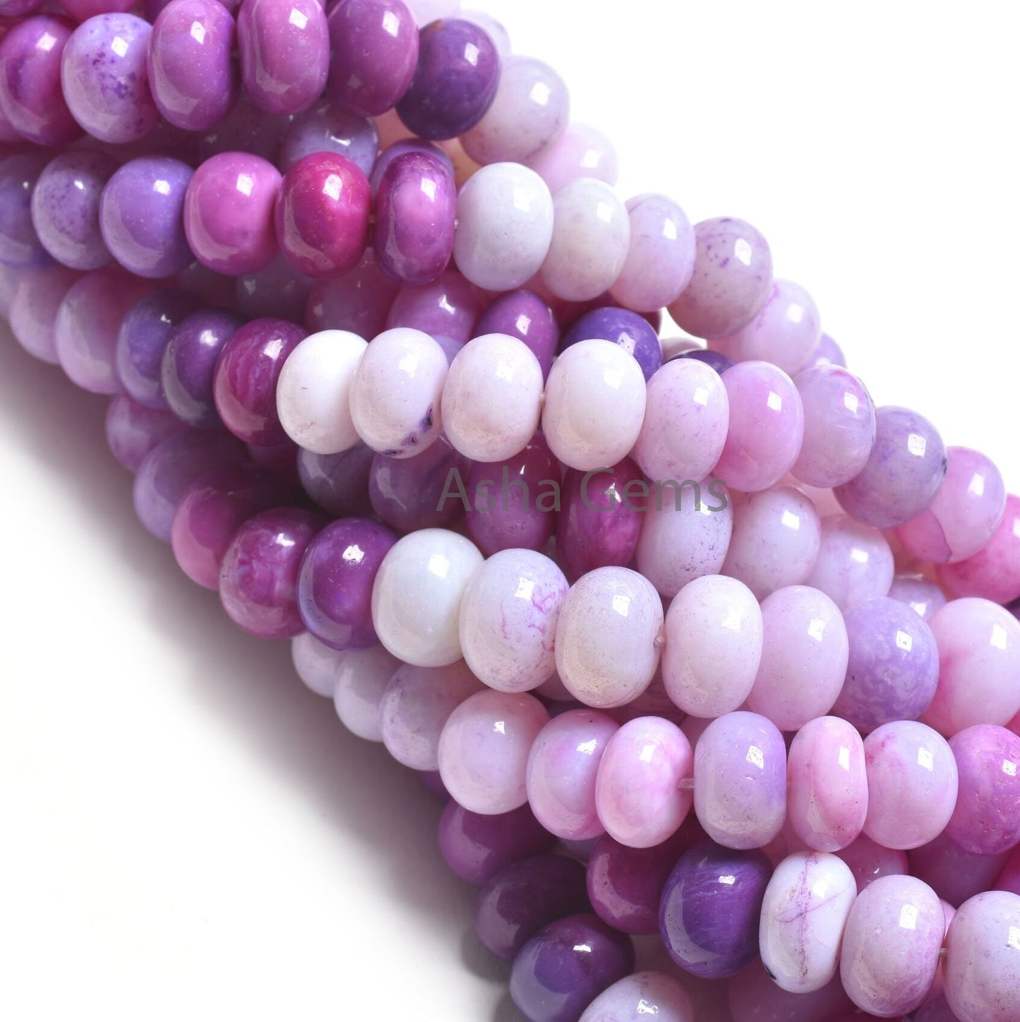 Beautiful Shaded Purple Opal Plain Handmade Rondelle Beads,16" Strand Lavender Opal smooth Gemstone Loose Opal Beads Necklace Jewelry SALE