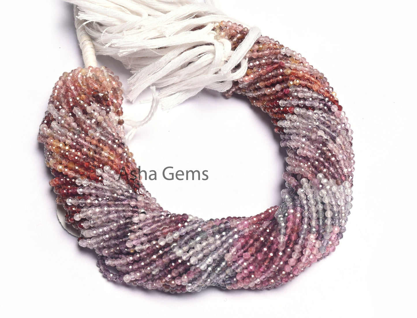 2.5mm Natural Multi Spinel Micro Cut Faceted Gemstone Beads, Genuine Spinel Machine Cut Rondelle Beads, Fine Real Spinal Bead Jewelry Crafts