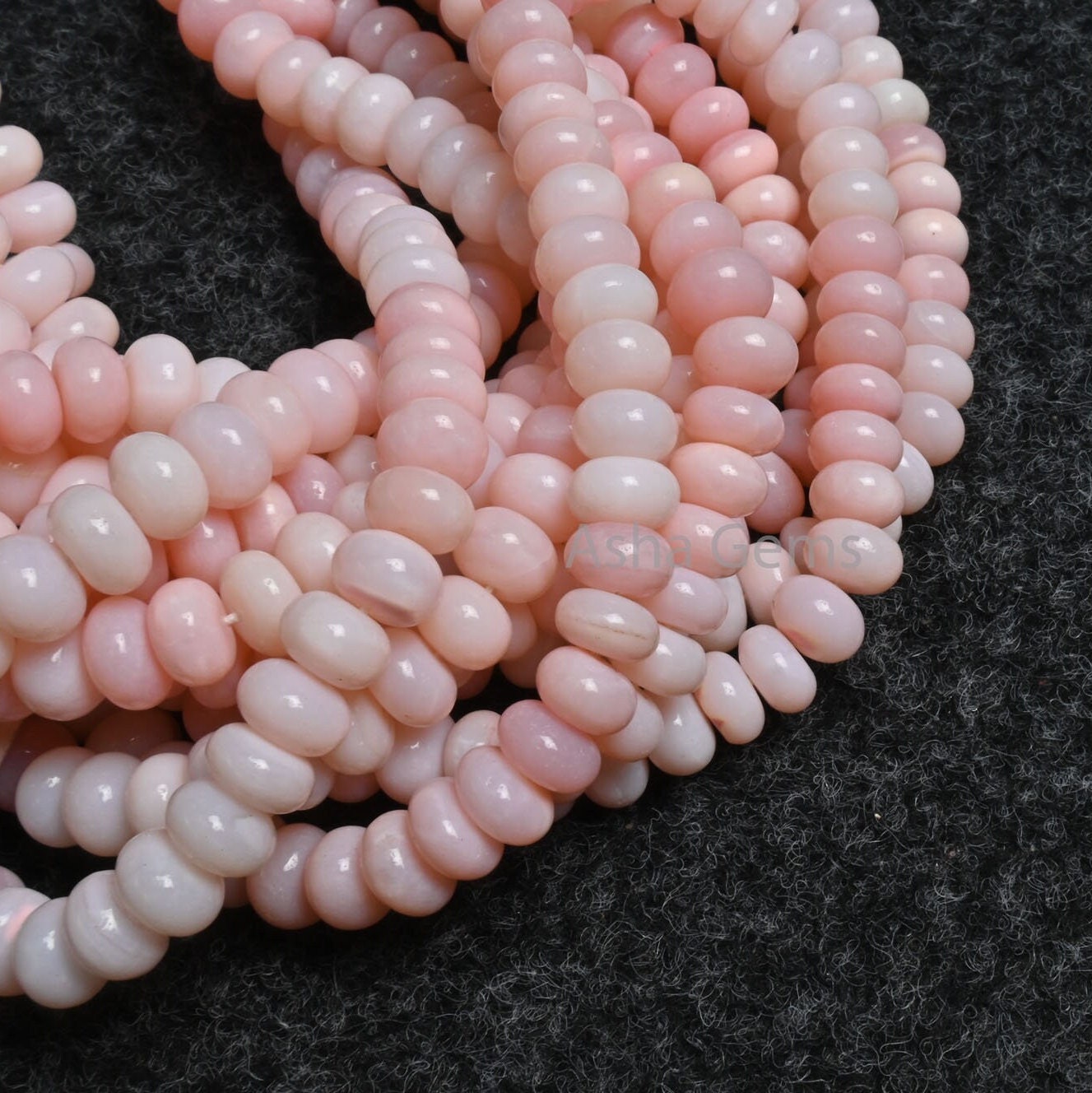 Beautiful Pink Opal Smooth Rondelle Gemstone Beads, Fine Quality Shaded Pink Opal Handmade Roundelle Beads, Opal Bead Jewelry Necklace Craft