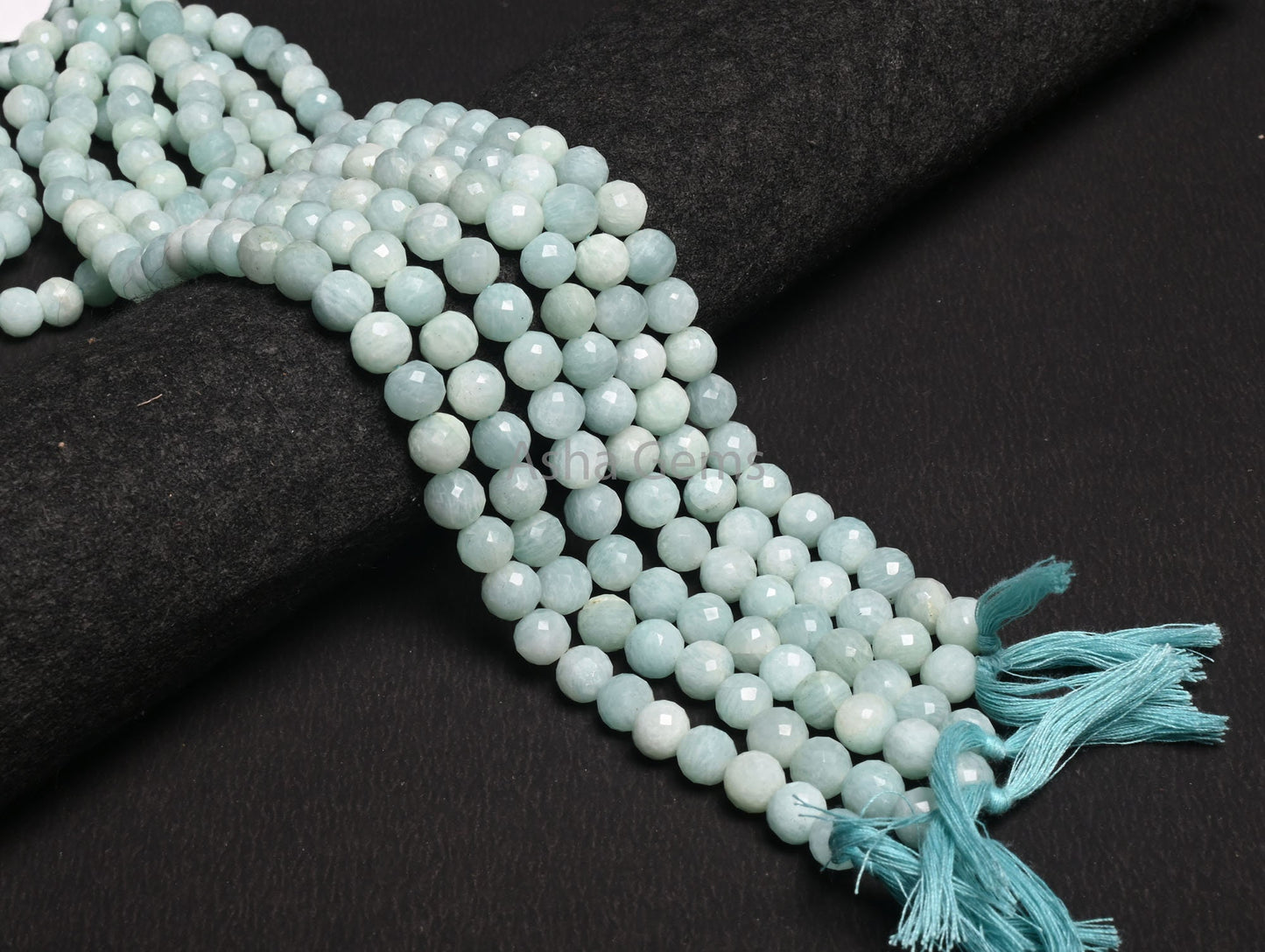 Fine Blue Amazonite Faceted Round Ball Gemstone Beads,13" Natural Amazonite Beads, Amazonite Indian Cut Round Shape Beads Jewelry Handicraft