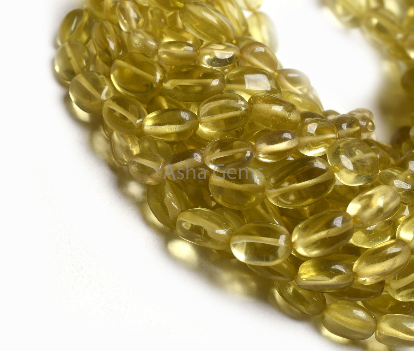 AAA Quality Lemon Quartz Smooth Oval Handmade Beads,15"Strand Natural Yellow Lemon Quartz Beads, Lemon Plain Oval Gemstone Bead Jewelry SALE
