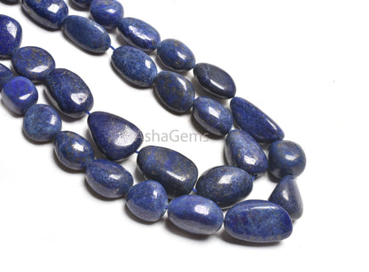 Natural Lapis Lazuli Smooth Nugget Shape Beads,9/18" Blue Lapis Tumble Beads handmade, Lapis Loose Gemstone Bead Jewelry Making Craft SALE